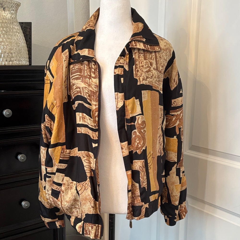Stylish Black and Gold Bomber Jacket